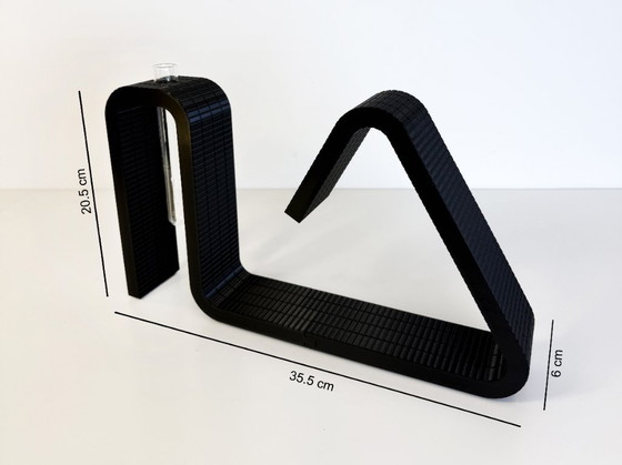 Image 1 of 3D Printed Book Stand with Glasses Holder & Test Tube Vase – Black PLA Decorative Display