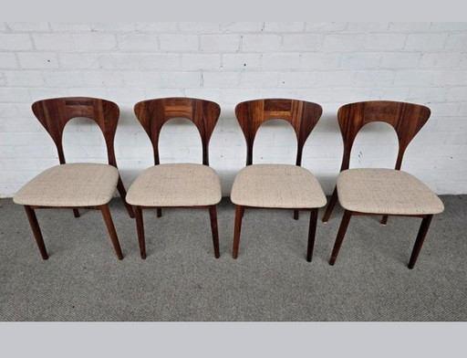 Vintage set van 4 Deense eetkamerstoelen Nils Koefoed