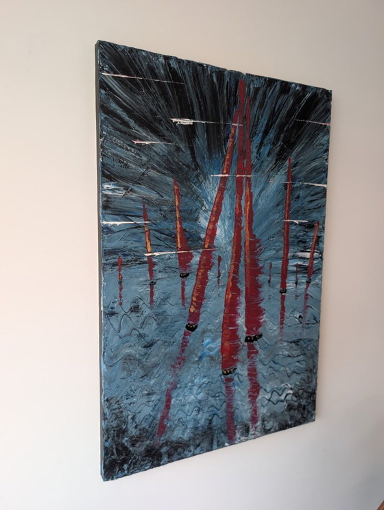 Red Boats – Paintings & Drawings, Canvas (photo 6 of 6)