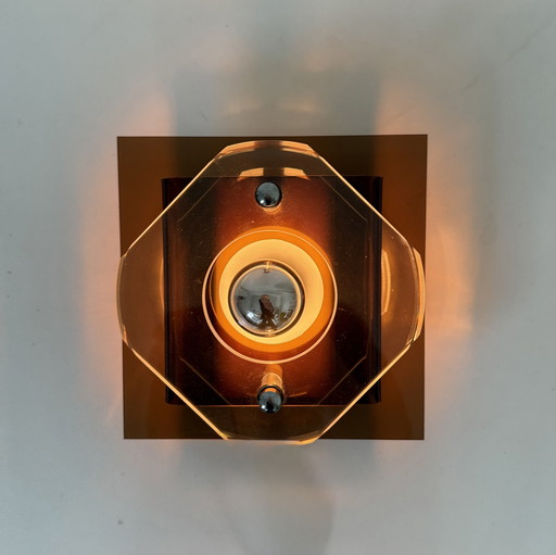 Mid Century Herda plexiglazen wandlamp, 1970
