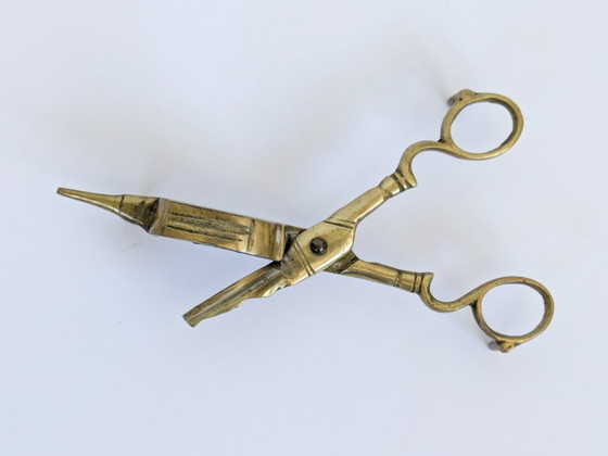 Spegnicandele vintage in ottone a forma di forbici – Oggetti decorativi, Brass (photo 3 of 15)