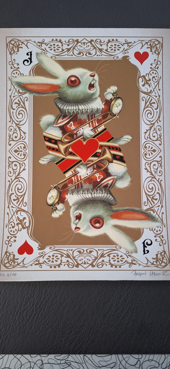 Image 1 of Signierter und nummerierter Kunstdruck von Benjamin Lacombe; Alice, das weiße Kaninchen
