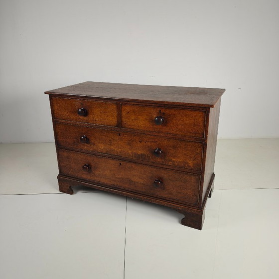 Image 1 of Victorian oak chest of drawers, circa 1860-1880.