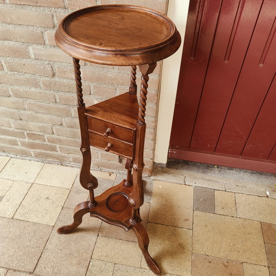 Image 1 of Table d'appoint pour plantes - Table d'appoint - Acajou - Piédestal Barley Twist