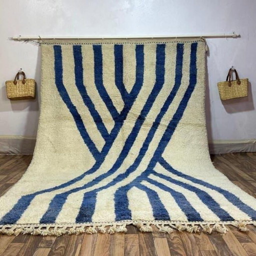 Alfombra tradicional Beni Ouraine hecha a mano, tamaño 2/3 m – Aime Té, vloerkleden en tapijten, Wool