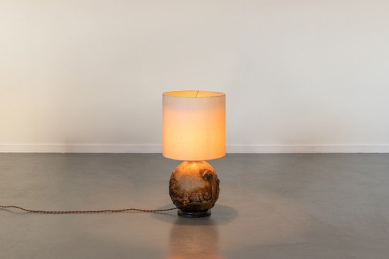 Image 1 of Vintage Danish ceramic relief table lamp, 1960’s