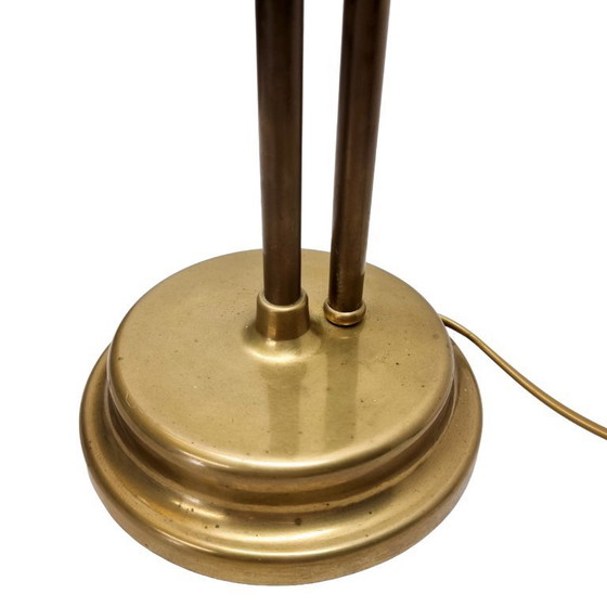 Image 1 of Vintage beaded lamp on a brass base