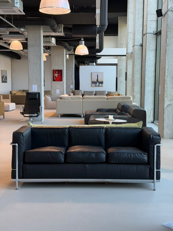 Image 1 of Cassina Le Corbusier LC-2 Set | Schwarzes Leder