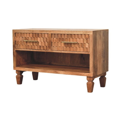 Mango wood cabinet in Golden Teak finish (shoe cabinet)