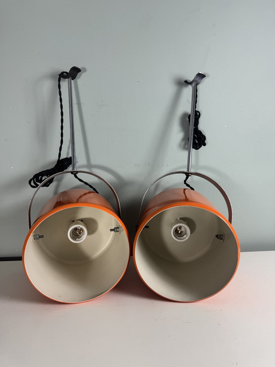 Image 1 of 2er-Set orangefarbene Raumfahrtlampe