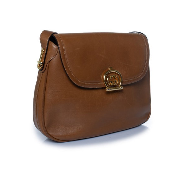 Gucci, Vintage Cognac GG Clasp Bag – Shoulder bags, Calfskin (photo 2 of 15)