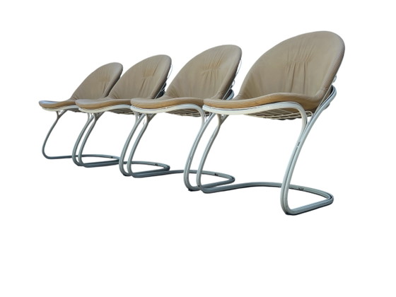 4x Sedia Vintage “Sabrina”, Gastone Rinaldi per Thema, Italy – Sedie da pranzo, Metal, Skai (photo 7 of 14)