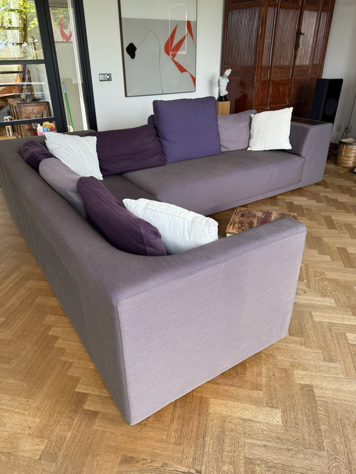 Rolf Benz Ecksofa (247x300) mit Holztrennwänden