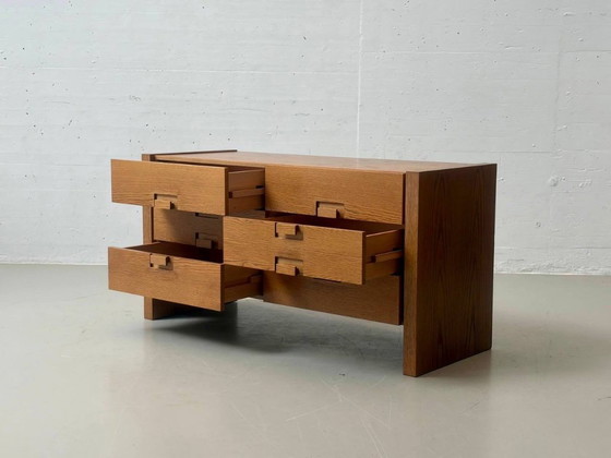 Mid-century oak sideboard in brutalist style, 1960s – Wood (photo 5 of 12)