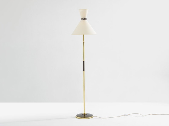 Image 1 of Maison Lunel Diabolo Messing-Stehlampe aus Rotguss, 1950er Jahre
