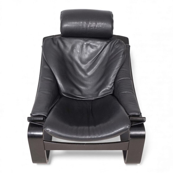 Image 1 of Fauteuil lounge en cuir Nelo Kroken par Åke Fribytter, 1970