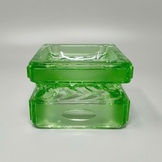 Image 1 of 1970s Stunning Green Smoking Set By Antonio Imperatore in Murano Glass. Made in Italy