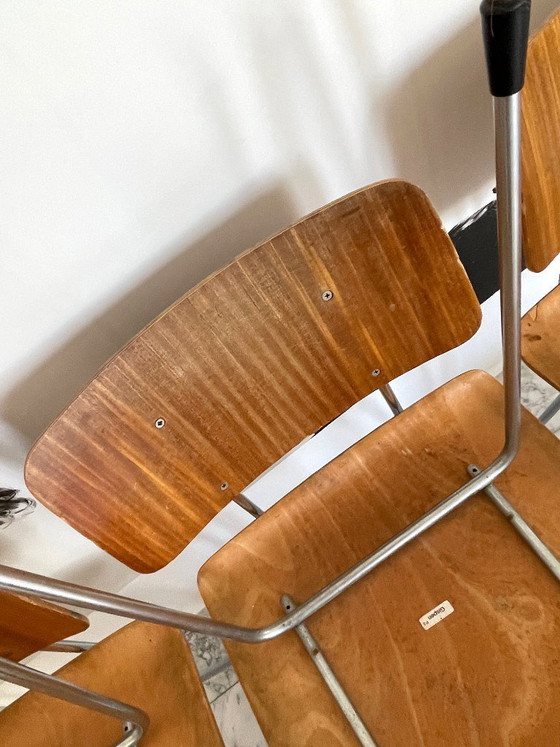 Image 1 of 6x vintage Gispen STOELEN A.R. Cordemeijer, Mid Century Modern, industrieel, retro