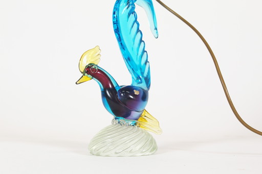 1X Hand Made Murano Glass Pheasant Table Lamp