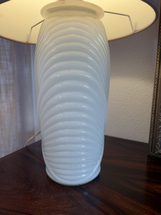 Vintage Art Deco Anchor Hocking Tafellamp/Vaas – Tafellampen, Glass, Textile (photo 7 of 9)