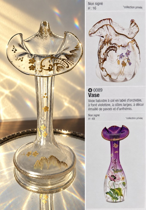 Jarrón Legras & Cie. Col Orchidée Art Nouveau