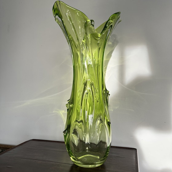 Image 1 of Vintage Craftsman Blown Vase - Unique Design