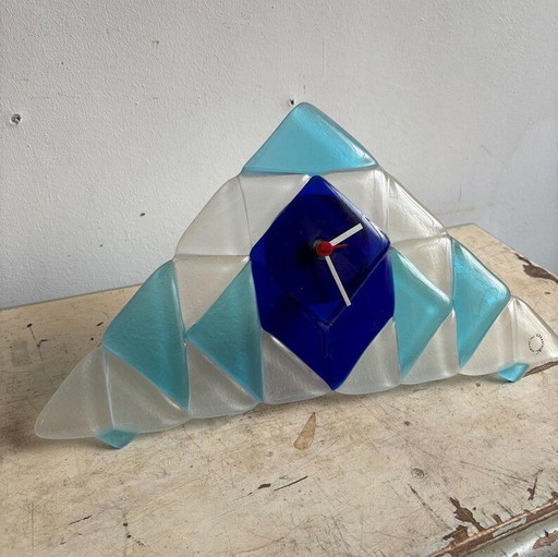 Vintage Table Clock, Murano Glass, by Nason & C.