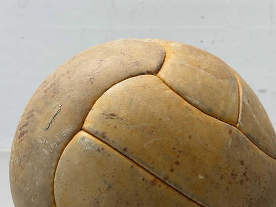 Image 1 of Vintage leather ball / medicine ball, mid-century, 1940s