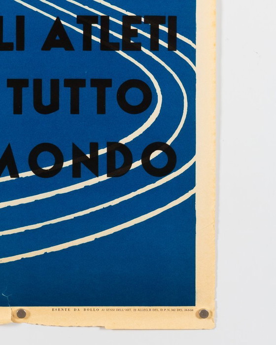 Image 1 of Centro Sportivo Italiano – 1960 – Litografia originale vintage di Corrado Mancioli – Moderna Mid-Century – 100x70 cm