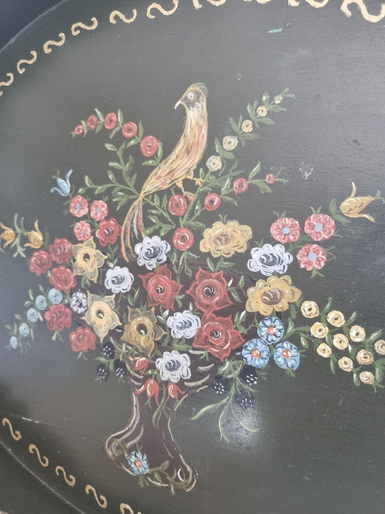 Image 1 of Dienblad Hindeloopse stijlvol met sierlijke vogel