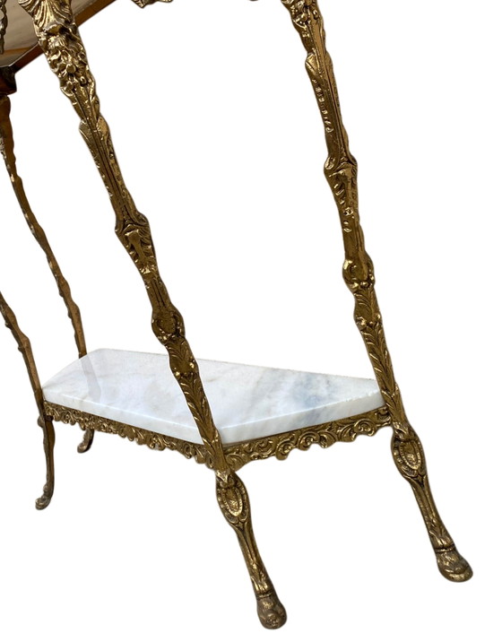 Konsolen- und Spiegelset aus Messing im Rokoko-Stil Louis XV. – Marble, Brass (photo 7 of 7)