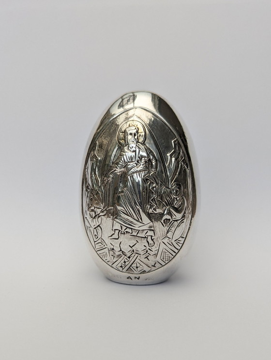 Image 1 of 2 œufs grecs orthodoxes argentés