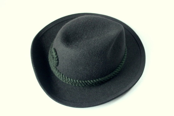 Image 1 of Cappello loden vintage per caccia e sport - cappello da uomo fatto a mano - taglia 58