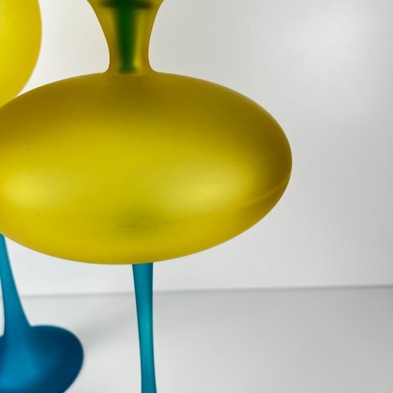 Image 1 of Set di 3 vasi scultorei in vetro di Murano di Cesare Toffolo, Italia, anni '90