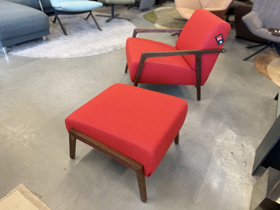 Image 1 of Harvink Splinter Armchair with Hocker walnut Hallingdal fabric
