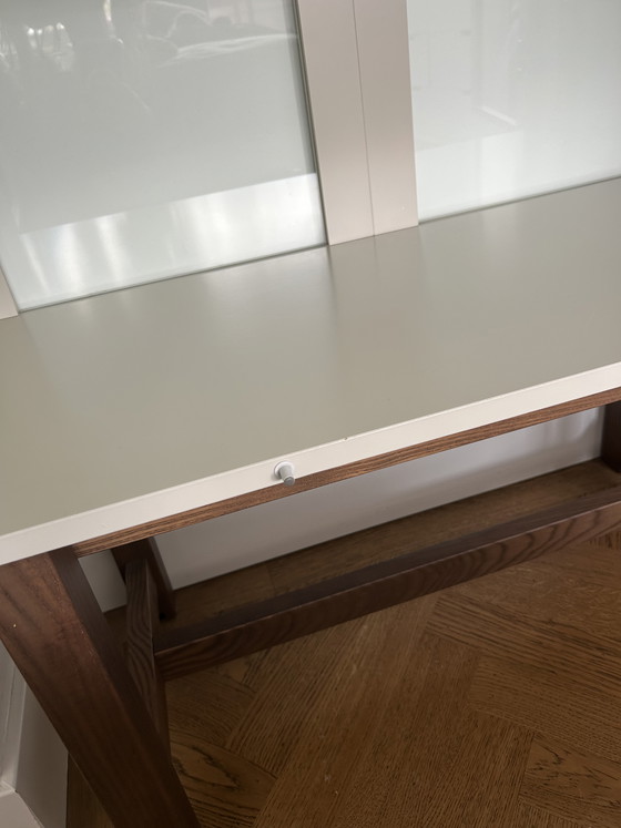 Image 1 of IKEA Stockholm display cabinet - grey with oak