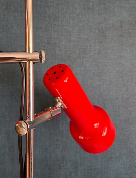 Vintage Floor Lamp - Gepo 300 | 2 Spotlights | Red - 1970s – Floor lights, Metal (photo 13 of 16)