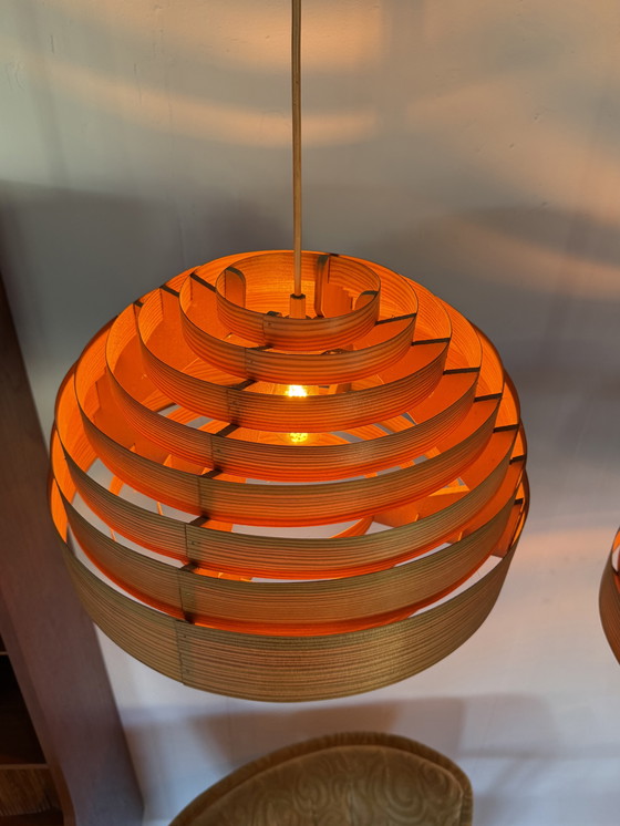 Image 1 of 2x lampade a sospensione vintage a stecche, Hans Agne Jakobsson '60