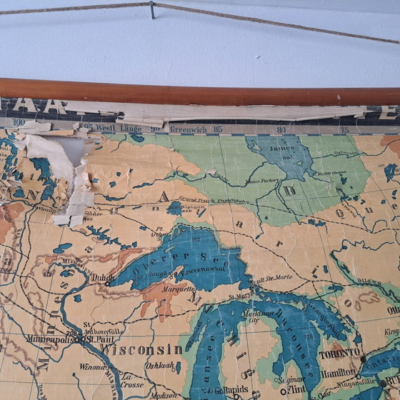 Image 1 of Mappa scolastica/Mappa murale d'epoca; Stati Uniti e America Centrale (USA e America Centrale)