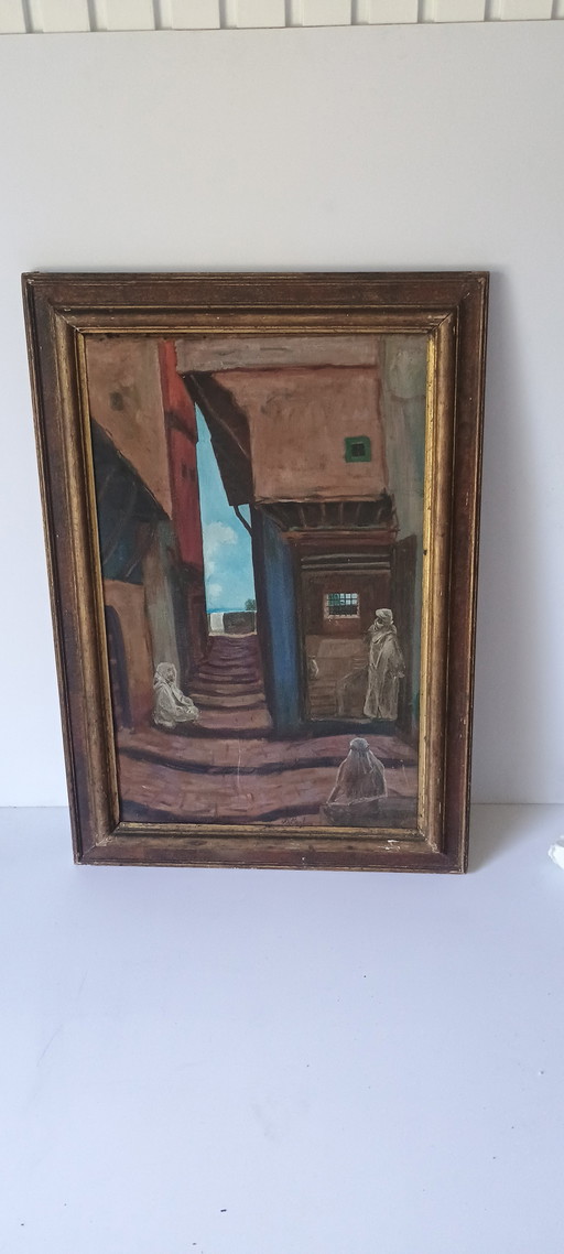 Peinture à l’huile – Scène orientale – Signée “M. Berlior” (XXᵉ siècle)