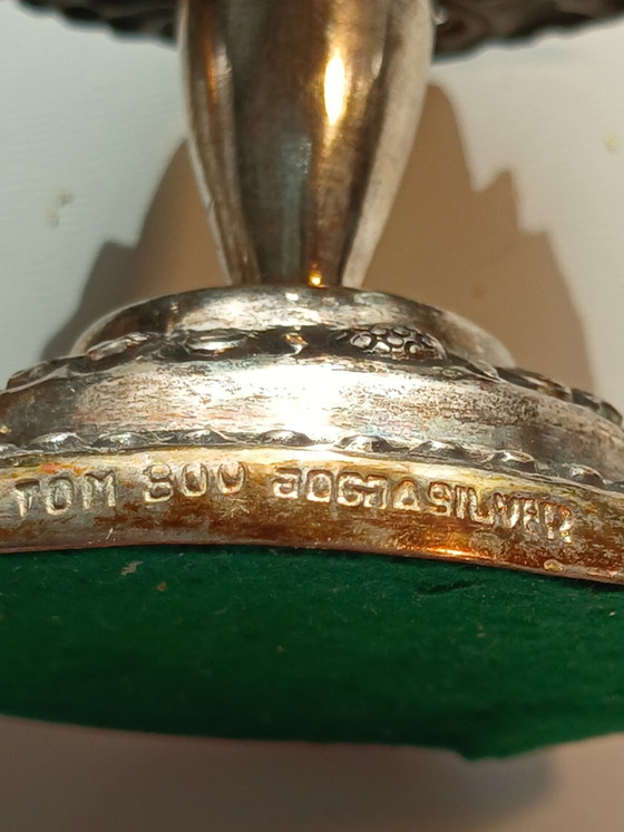 Seltene Kerzenhalter Massivsilber 800 Komplett In Originalverpackung Indonesien (photo 11 of 14)