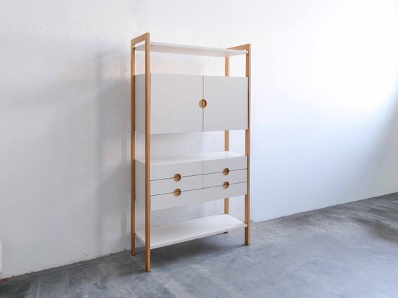Sistema di scaffali vintage "LYSANG" Scandinavo anni '50 '60 MIDCENTURY, Armadi contenitori, Legno, Bianco (foto 5 di 7)