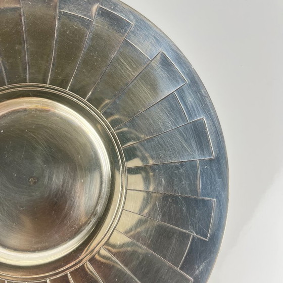 Image 1 of Pair of Art Deco silver-plated cups and saucers, Corbière & Vuillermoz (attributed), France, circa 1920/30.