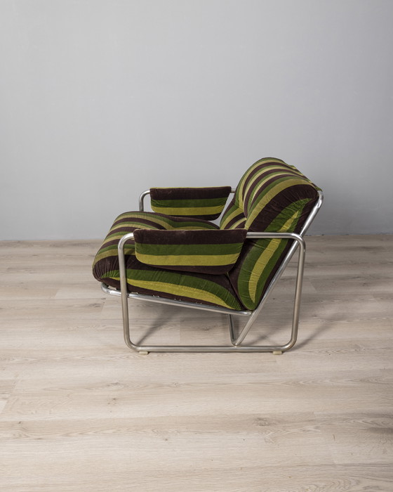 Image 1 of Pair of vintage 70s velvet armchairs designed by G. Faleschini for Mariani