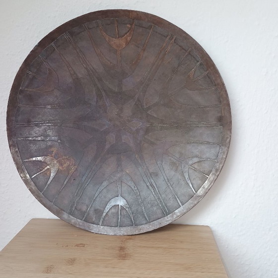 Image 1 of Grande placca da parete in rame lavorata a mano