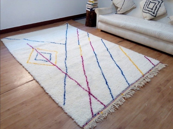 Handgemaakt Beni Ouraine-tapijt met kleurrijke patronen, 150/250 cm – Aime Té, Vloerkleden en tapijten, Wool (photo 6 of 6)