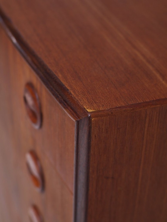 Image 1 of Tall spherical teak chest of drawers Danish vintage 1960s