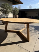 Mesa de jardín de teca de BOREK, redonda, 1,85 cm