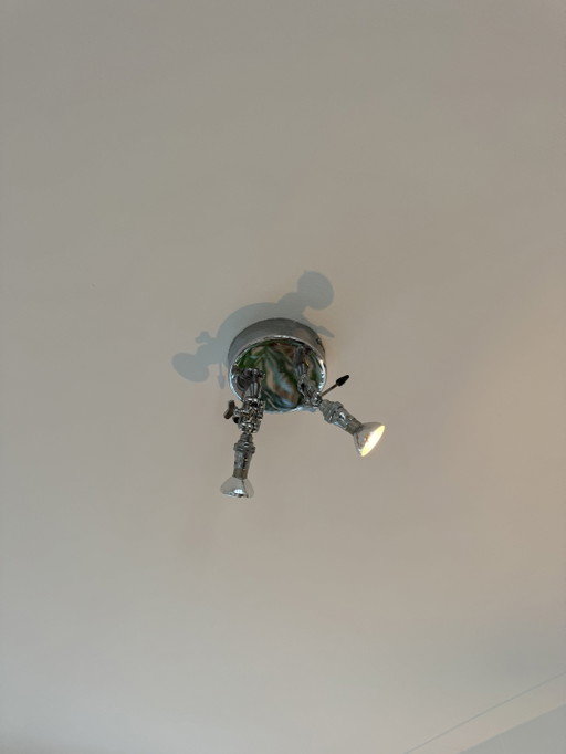 design Disegnoluce Baionetta surface-mounted spotlight, 2 spotlights – hanglampen, Brass, Metal