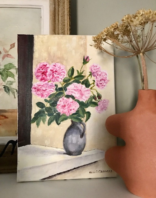 Painting bouquet of roses